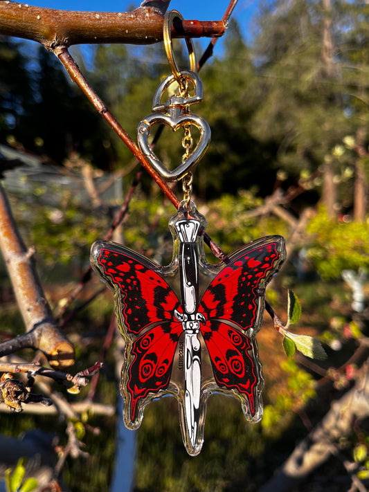 Switchblade Butterfly Keychain