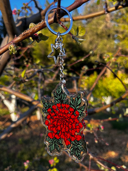 Chrysanthemum Keychain