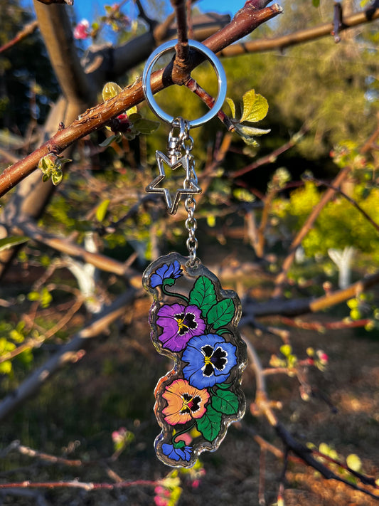 Pansy Keychain
