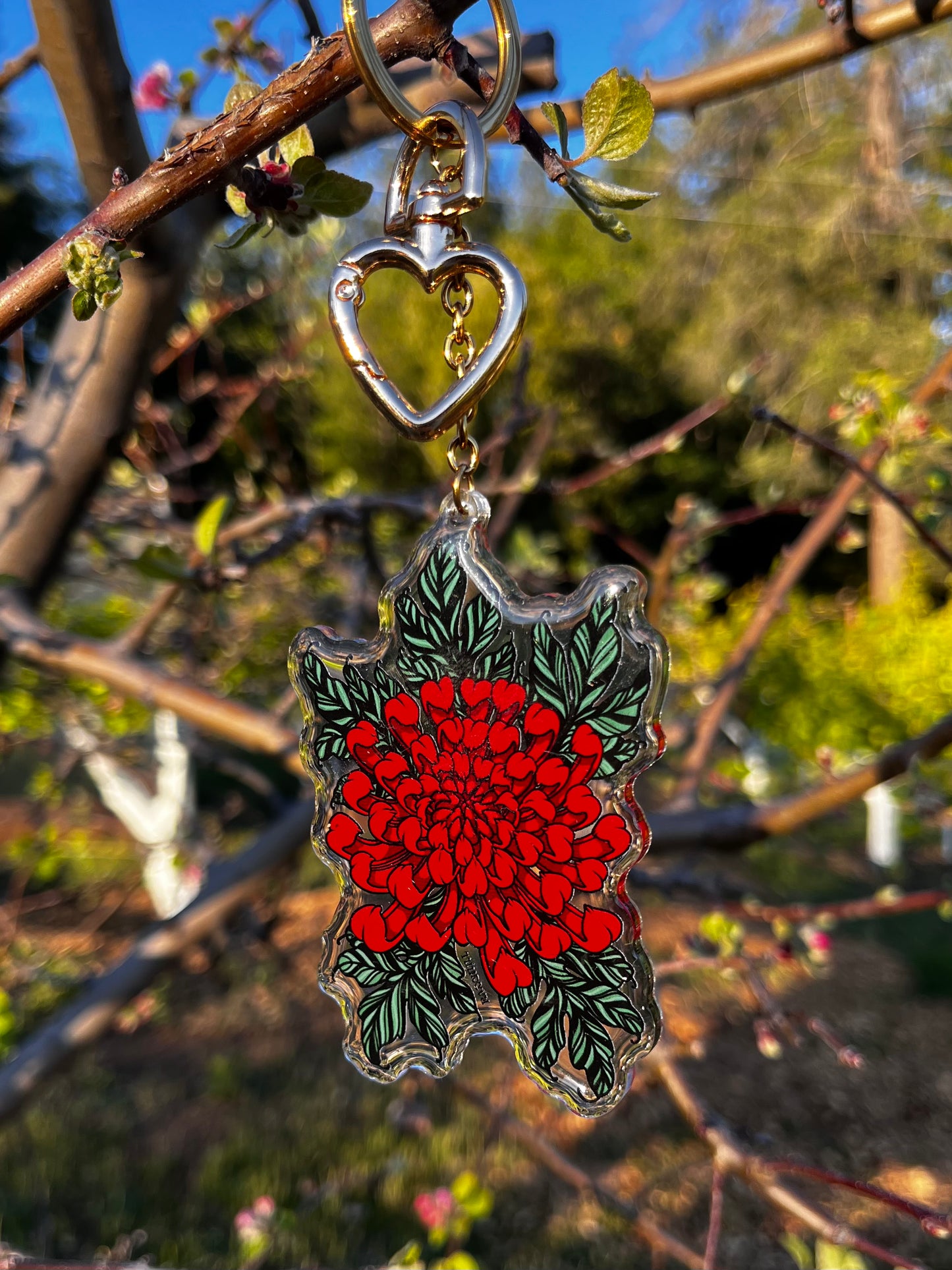 Chrysanthemum Keychain