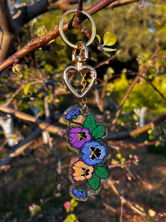 Pansy Keychain